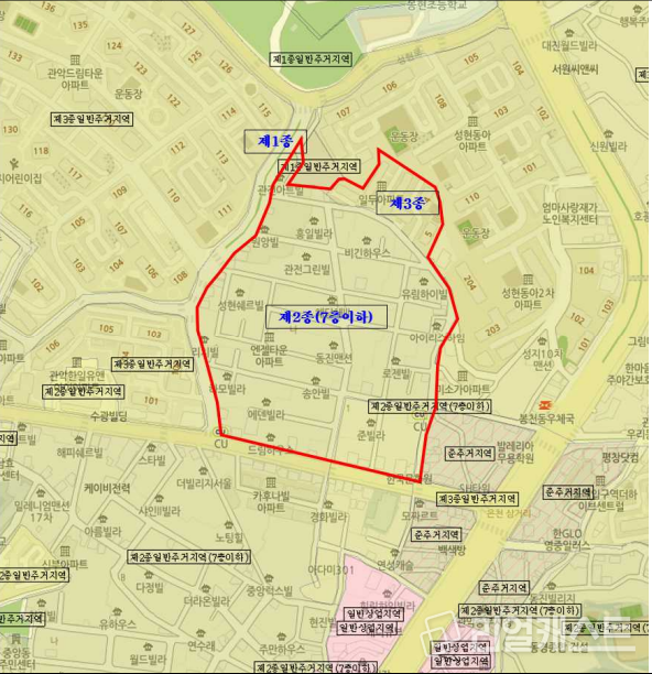 관악구 성현동 1021 일대 위치도. 서울시 제공