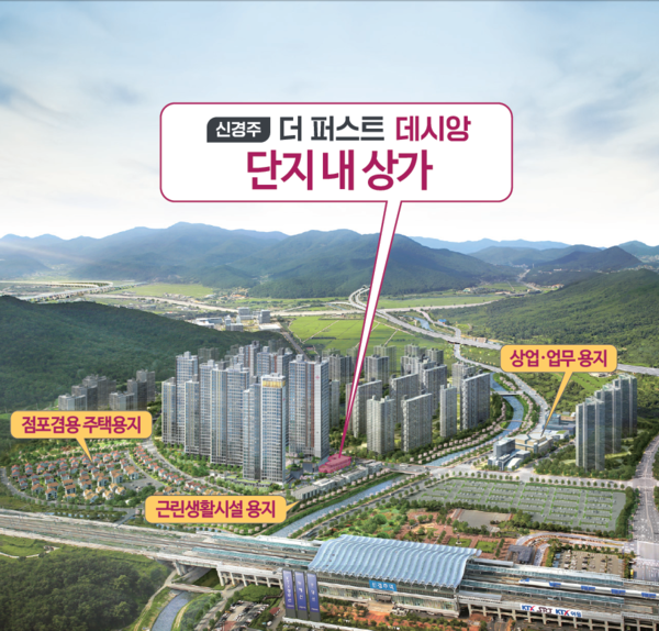 신경주 더 퍼스트 데시앙 단지 내 상가 광역 투시도