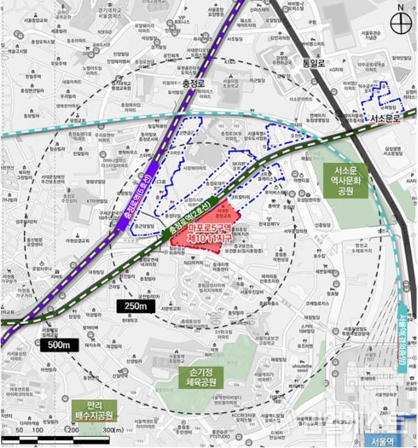 마포로5구역 10·11지구 위치도. 서울시 제공