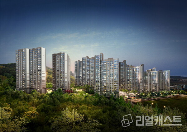 아산 배방 우방 아이유쉘 2단지 투시도.