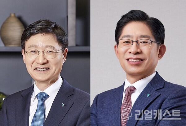 이승열 하나은행장(좌)과 강성묵 하나증권 대표(우) /하나금융