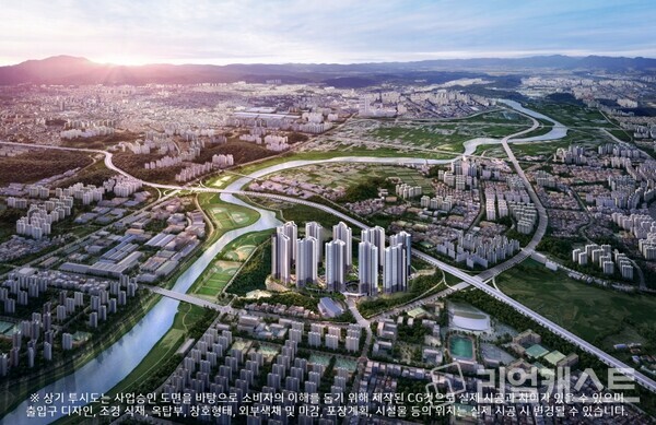 봉산공원 첨단 제일풍경채 광역조감도.