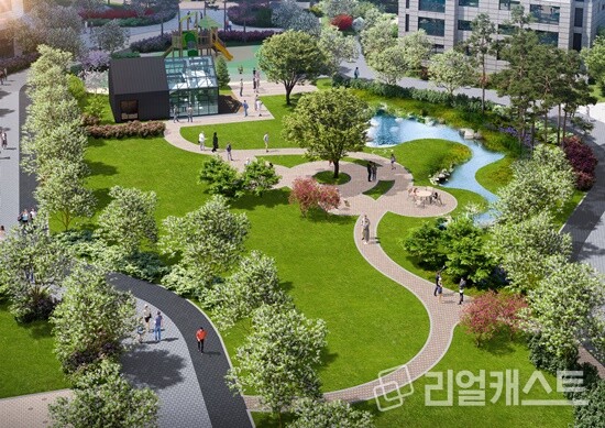 e편한세상 구미상모 트리베뉴 부분투시도(중앙광장)