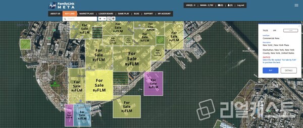 FamilyMeta에서 뉴욕지역 땅을 구입하기 위해 검색을 통해 알아보고 있다 출처 : 스마트핀텍