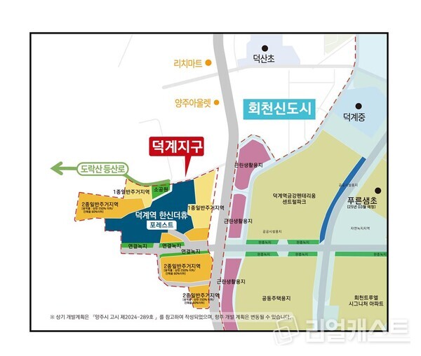 덕계지구 주변 토지이용 계획도 등 개발 현황