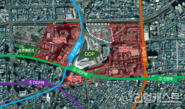 동대문디자인플라자(DDP) 일대 위치도 / 출처: 서울시 