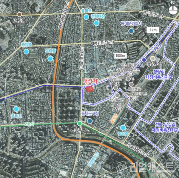 청량리 재정비촉진지구 용두1구역(2지구) 위치도 / 출처: 서울시