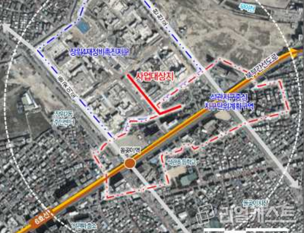 장위변전소 지중 송전선로 위치도 / 출처: 서울시