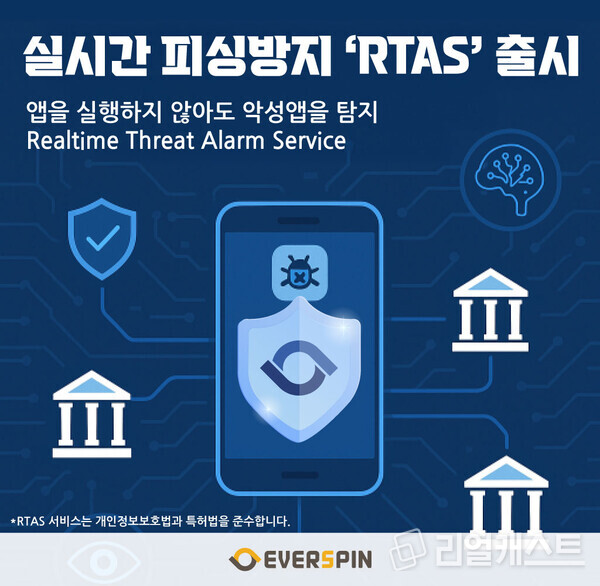 에버스핀의 실시간 악성앱 탐지 서비스 'RTAS' 이미지. 출처 : 에버스핀