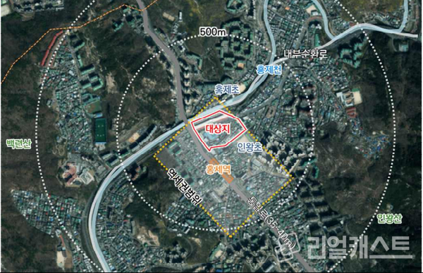 유진상가, 인왕시장 일대 위치도 / 출처: 서울시