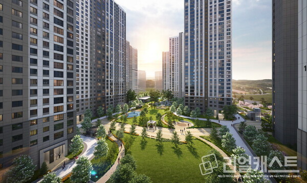 브레인시티 앤네이처 미래도 부분 투시도_중앙내부 광장뷰