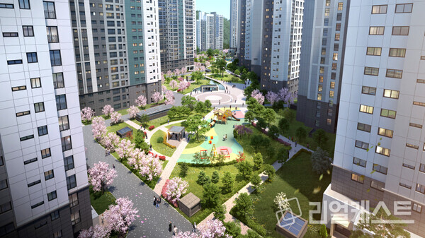 용인 푸르지오 원클러스터 2·3단지 센트럴스퀘어 조경 공간 /대우건설