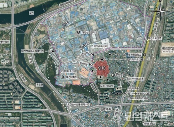 대화동2구역 재개발정비사업 광역위치도(출처: 대덕구청)