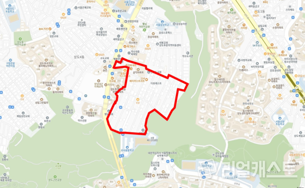 동작구 상도동 214일대  위치도(출처: 서울시)