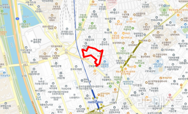 구로구 가리봉동 2-92일대 위치도(출처: 서울시)