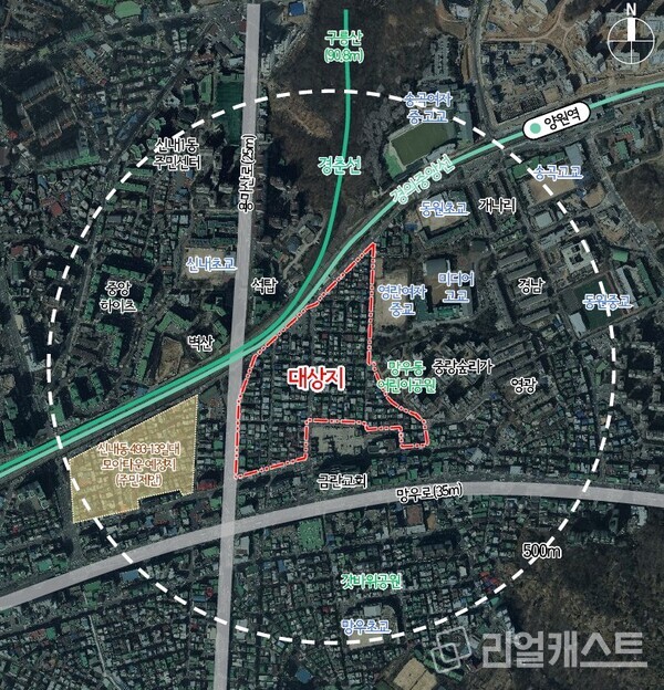 중랑구 망우본동 354-2 일대 모아타운 위치도(출처: 서울시)