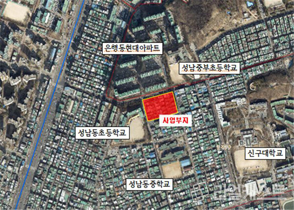 금광동 3335번지 일원 가로주택정비사업 위치도(출처: 성남시)