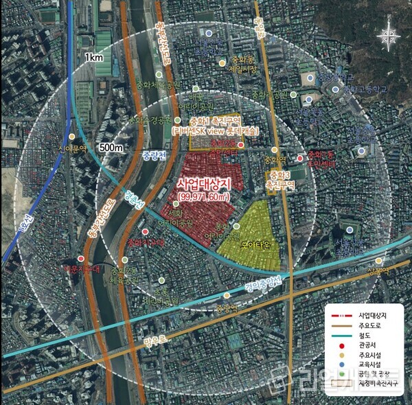 중랑구 중화동 329-38번지 일대 모아타운 위치도(출처: 서울시)